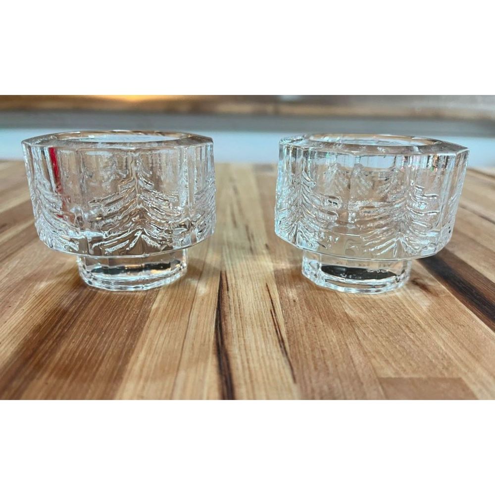 Iittala Kuusi Crystal Votive Holders - Made In Finland